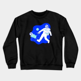 Astronaut And Space Dog Crewneck Sweatshirt